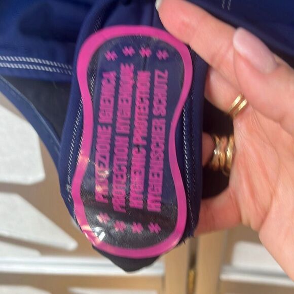 Oye Lavinia Bikini Swimsuit Set Blue Bandeau High Waisted NWT - Picture 16 of 16